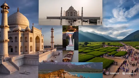 India's Iconic Destinations: A High-Speed Visual Journey – AI Generated Video | Hailuo AI