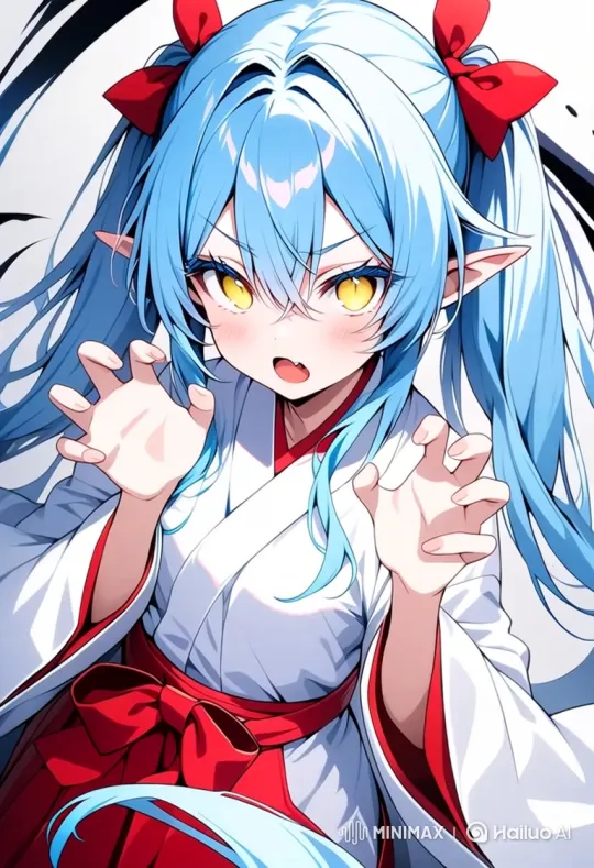 Young Woman's Shift from Fierce to Flustered Pose – AI Generated Video | Hailuo AI