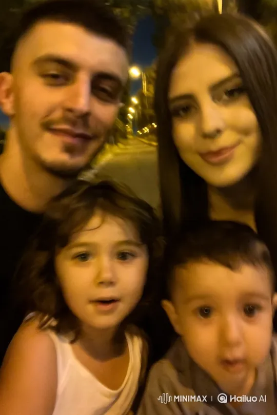Family Embraces in Heartwarming Streetlight Moment – AI Generated Video | Hailuo AI