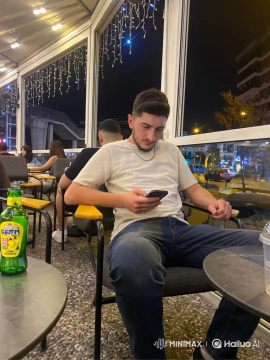 Young Man Detained by Police in Night Cafe – AI Generated Video | Hailuo AI