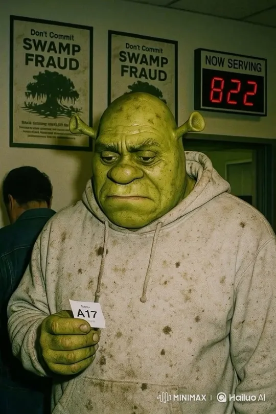 Ogre-Like Figure Awaits Service in Surreal Waiting Room – AI Generated Video | Hailuo AI