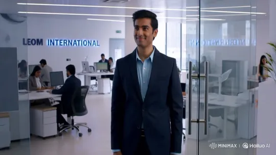 Welcome to LEOM INTERNATIONAL: A Confident HR Greeting – AI Generated Video | Hailuo AI