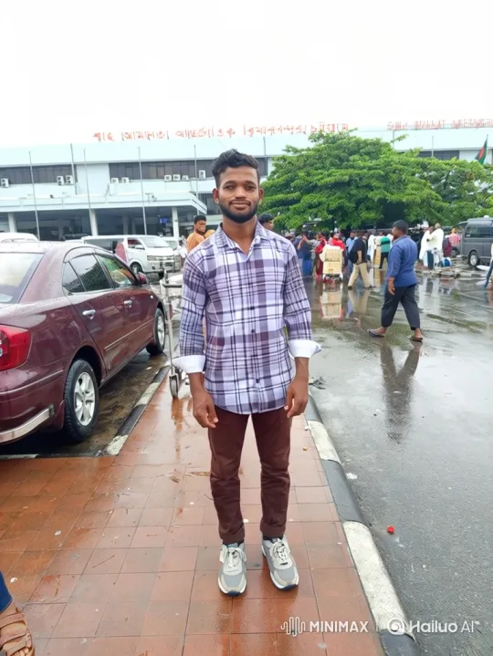 Young Man Enters Maroon Car in Airport Scene – AI Generated Video | Hailuo AI