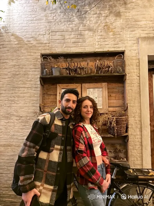 Couple and Daughter Share Loving Hug on Rustic Wall – AI Generated Video | Hailuo AI