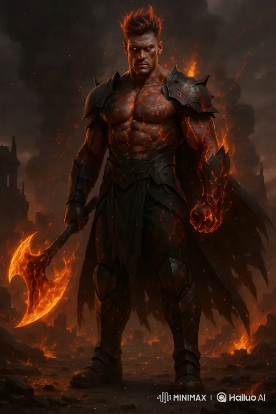 Ragnor Kael, the Fiery Destroyer, Dominates the Ruins – AI Generated Video | Hailuo AI