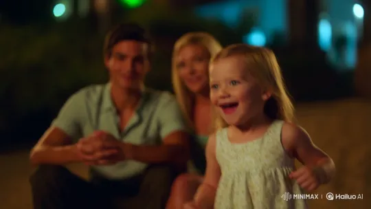 Joyful Family Hug Captured on iPhone at Night – AI Generated Video | Hailuo AI
