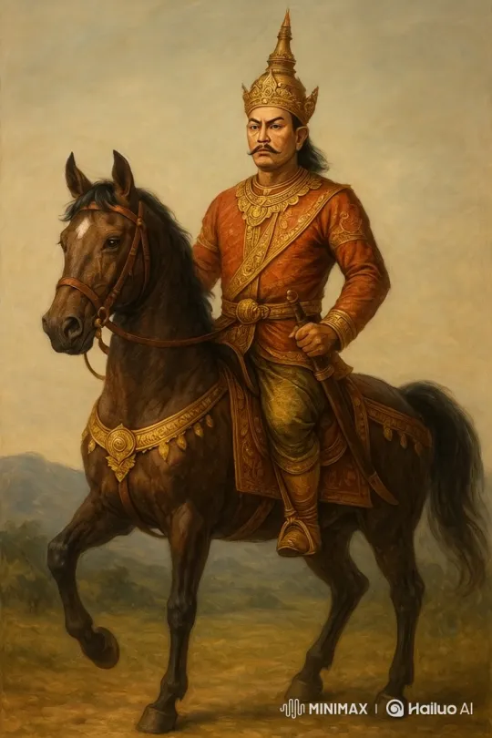 King Anawrahta on Horseback with War March Sound – AI Generated Video | Hailuo AI