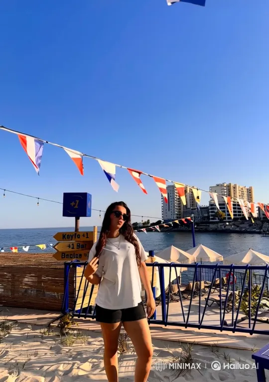 Woman Arrested on Beachside Patio by Police Officers – AI Generated Video | Hailuo AI