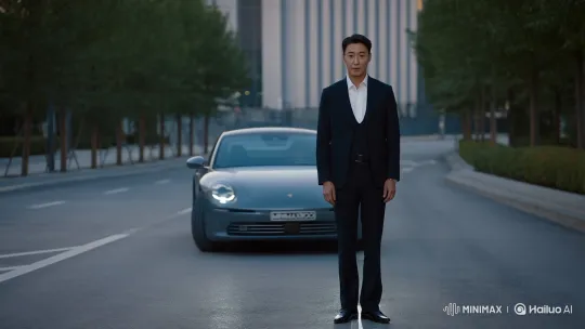 Confident Man Drives Away in MINIMAXROO Car – AI Generated Video | Hailuo AI