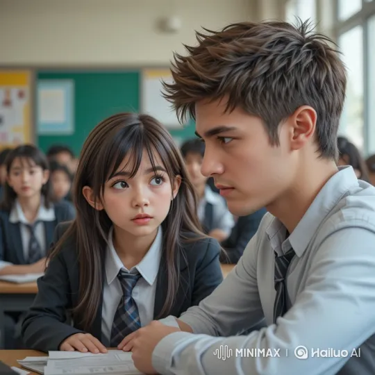 Classroom Encounter: Lena and Noah's Silent Connection – AI Generated Video | Hailuo AI
