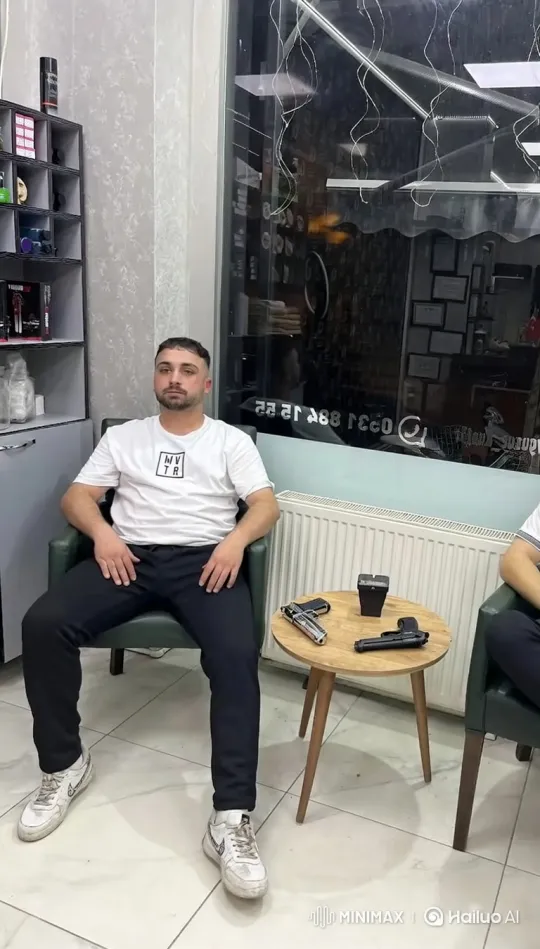 Young Man Detained by Soldiers Amidst Modern Shop Setting – AI Generated Video | Hailuo AI