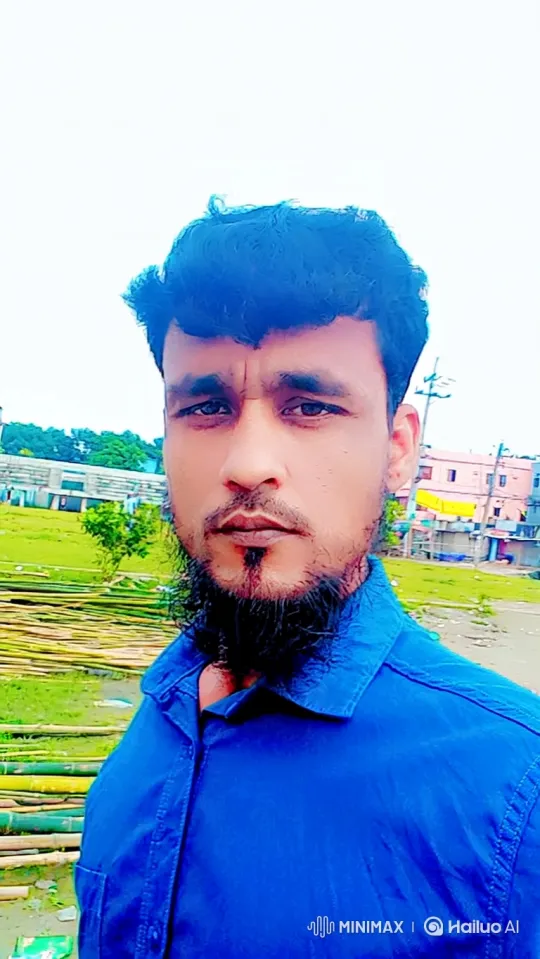Man in Blue Shirt Smiles Gently Outdoors – AI Generated Video | Hailuo AI