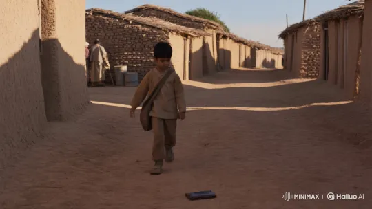 Young Ahmed Finds Lost Wallet in Village Path – AI Generated Video | Hailuo AI