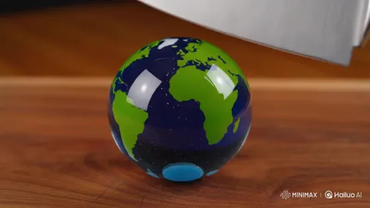 Cut Earth Globe Showing Lava, Green Continents, and Ice Blue Antarctica – AI Generated Video | Hailuo AI