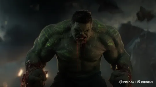 Rage of the Hulk in a Desolate Battle Scene – AI Generated Video | Hailuo AI