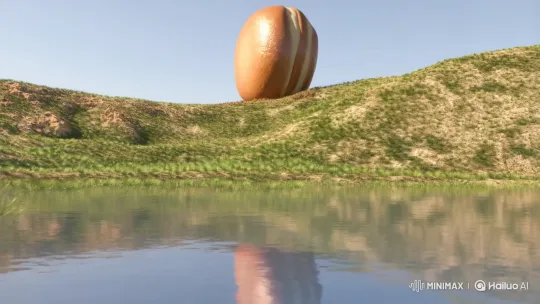 Colossal Doughnut Rolls into Lake: A Hyper-Realistic Crash – AI Generated Video | Hailuo AI