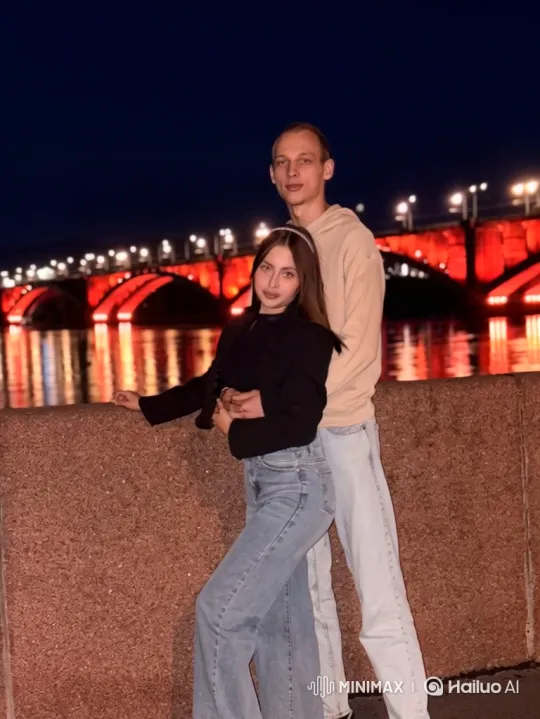 Family Embrace by Night Under Bridge Lights – AI Generated Video | Hailuo AI