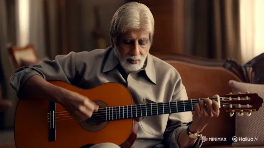 Amitabh Bachchan Passionately Sings "Saiyaara" with Guitar – AI Generated Video | Hailuo AI