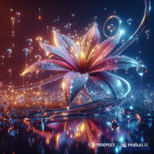 Magical Glowing Flower in Enchanted, Reflective Setting – AI Generated Video | Hailuo AI