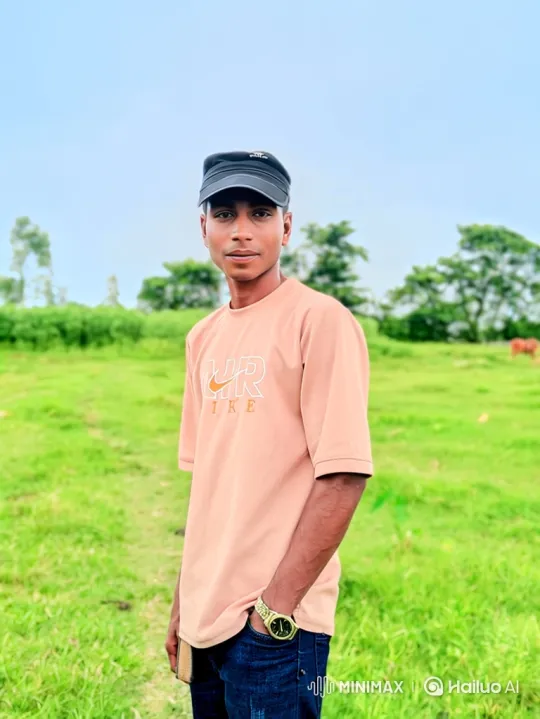 Young Man in Green Field with Calm Expression – AI Generated Video | Hailuo AI