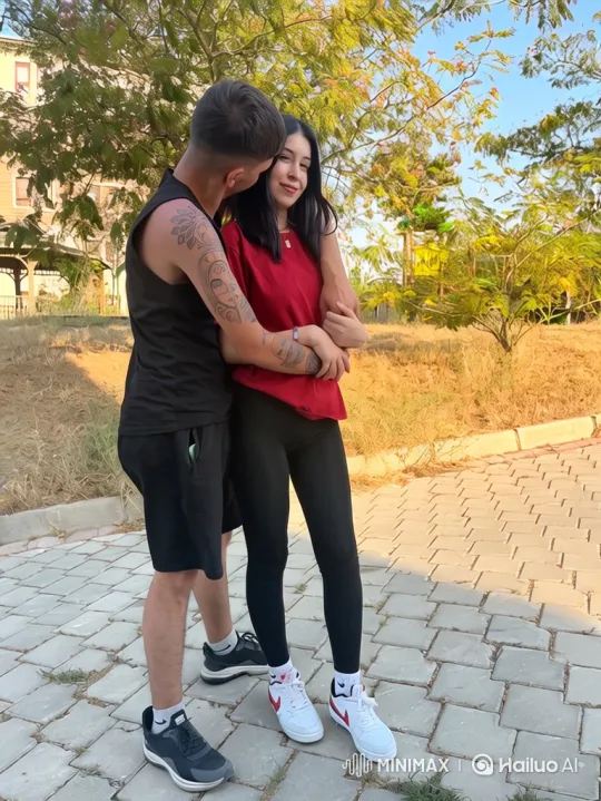 Couple and Daughter Embrace in Park at Night – AI Generated Video | Hailuo AI