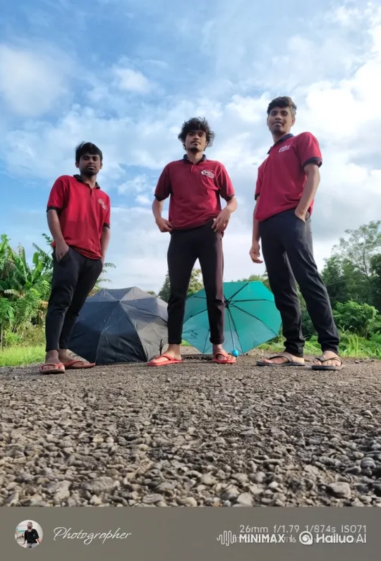 Three Men Stand on Gravel Road, Panoramic Earth View – AI Generated Video | Hailuo AI
