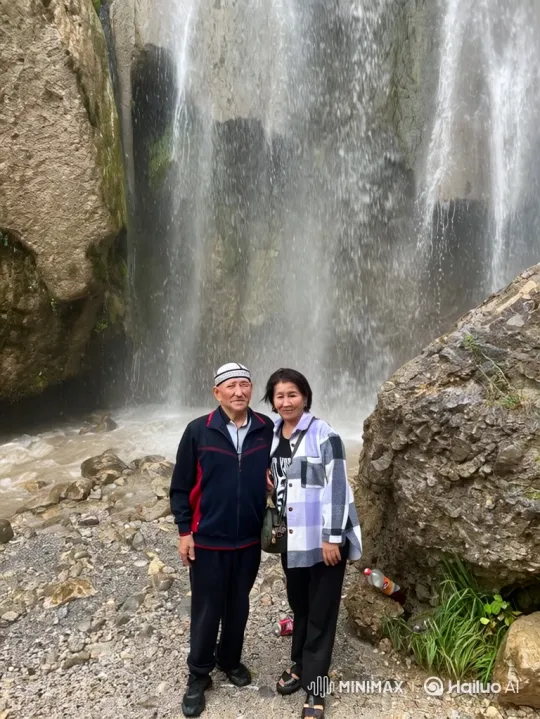 Elderly Couple Engages in Dynamic Martial Arts Fight by Waterfall – AI Generated Video | Hailuo AI