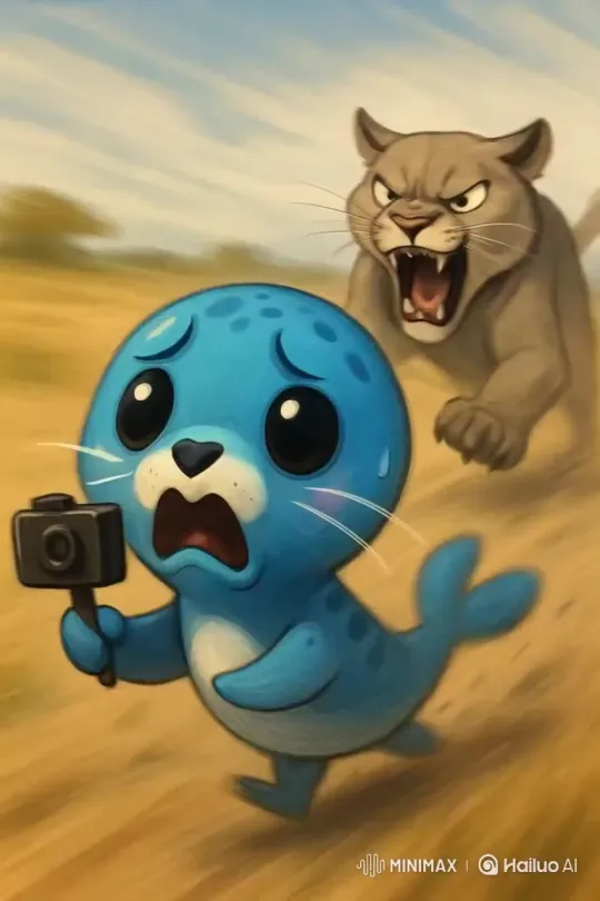 Seal Escapes Cougar Chase on the Plains – AI Generated Video | Hailuo AI