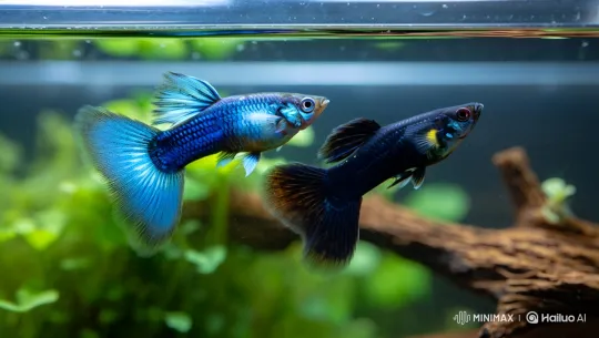Two Guppies Swimming Gracefully in an Aquarium – AI Generated Video | Hailuo AI