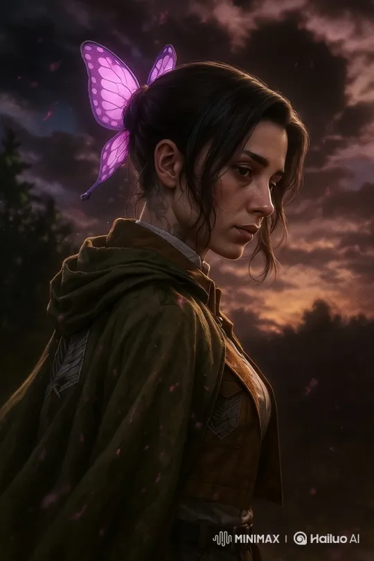 Contemplative Woman Walks Through Dark Forest at Twilight – AI Generated Video | Hailuo AI