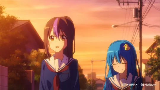 High School Girls Walk Home in Sunset with Laughter – AI Generated Video | Hailuo AI