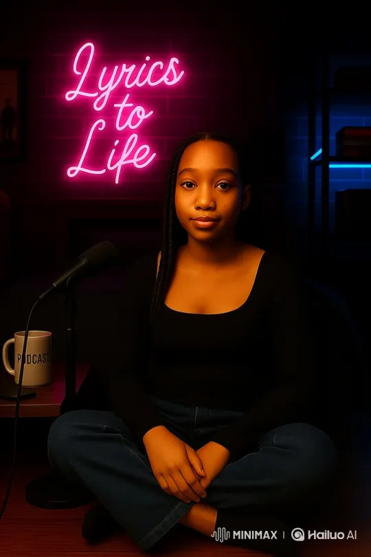 Young Black Woman Introduces 'Lyrics to Life' Podcast – AI Generated Video | Hailuo AI