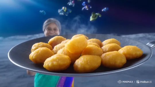 Tamil Grandma Cooks for Superhero Astronauts on the Moon – AI Generated Video | Hailuo AI