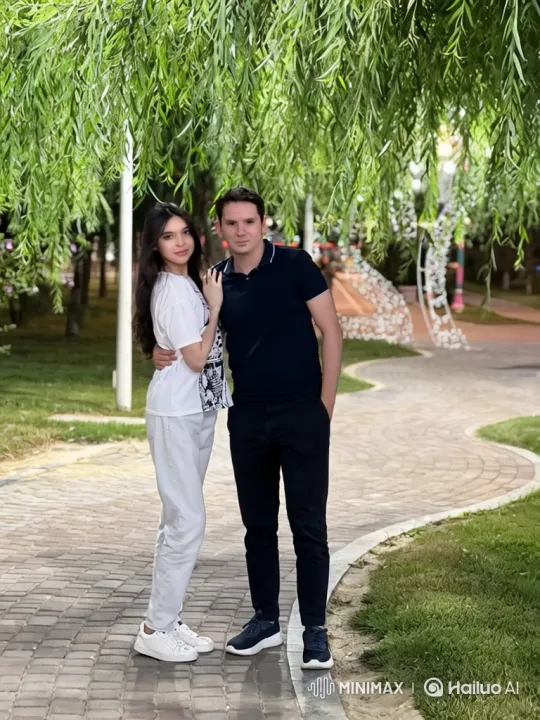Young Family Reunion in Park Captured on Mobile Video – AI Generated Video | Hailuo AI