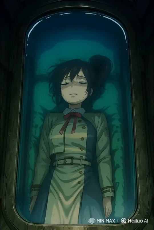 Anime-style woman's struggle and death in a containment pod – AI Generated Video | Hailuo AI