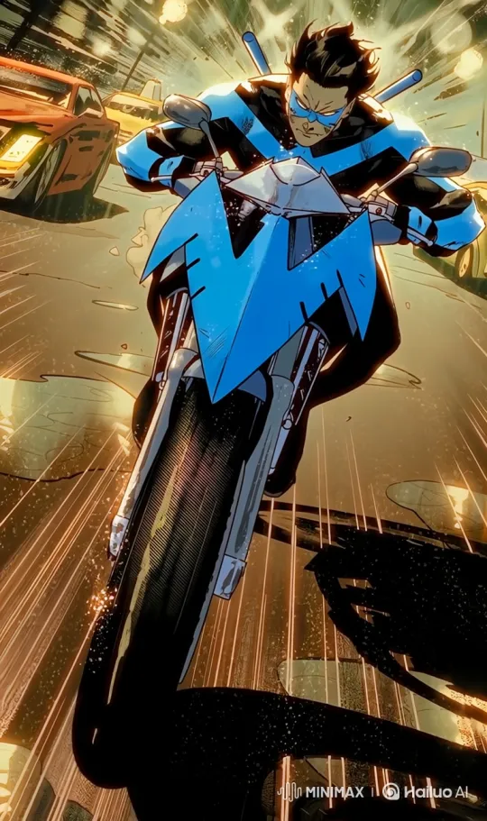 Heroic Motorcycle Chase: Speed and Motion – AI Generated Video | Hailuo AI