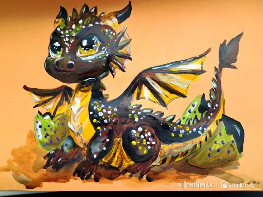 2D Baby Dragon Transforms into 3D and Takes Flight – AI Generated Video | Hailuo AI