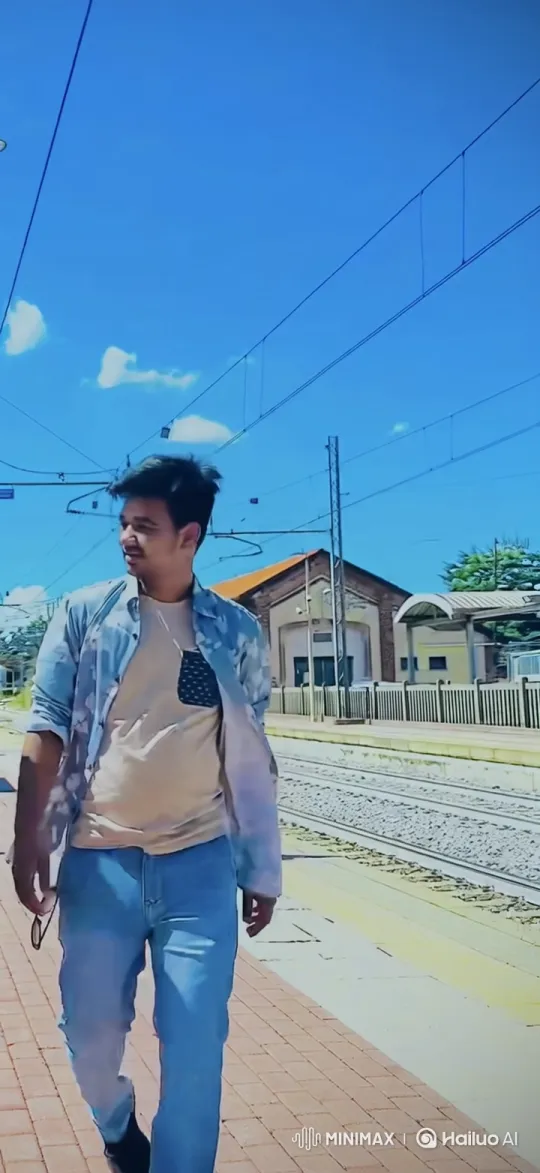 Romantic Encounter at Train Station in Golden Hour – AI Generated Video | Hailuo AI