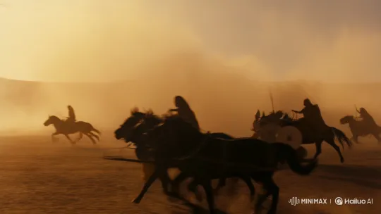 Egyptian Warrior's Chaotic Desert Battle - First-Person POV – AI Generated Video | Hailuo AI
