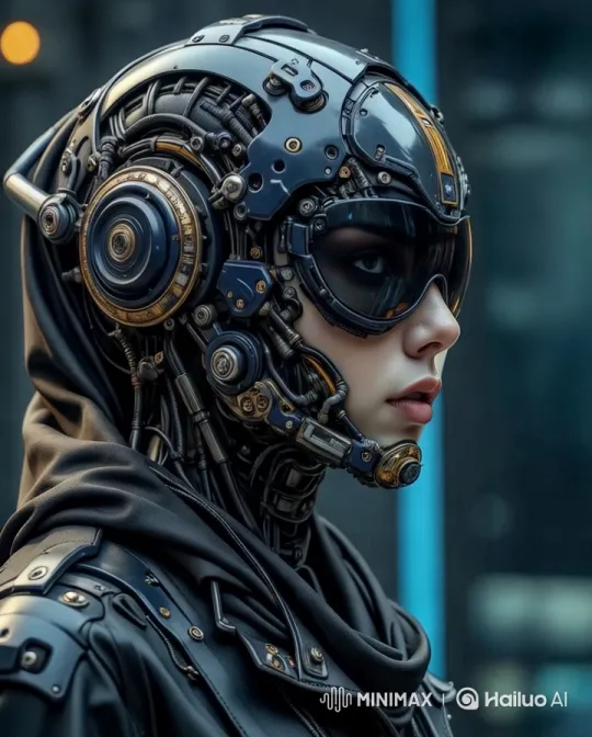 Cyborg Beauty in Futuristic Aesthetic Streetscape – AI Generated Video | Hailuo AI