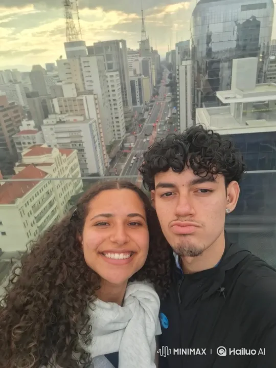 Candid Family Moment on High-Rise Observation Deck – AI Generated Video | Hailuo AI