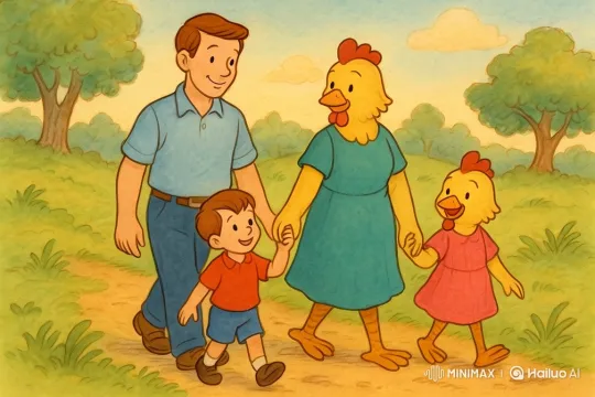 Family Walk in Peaceful Harmony – AI Generated Video | Hailuo AI
