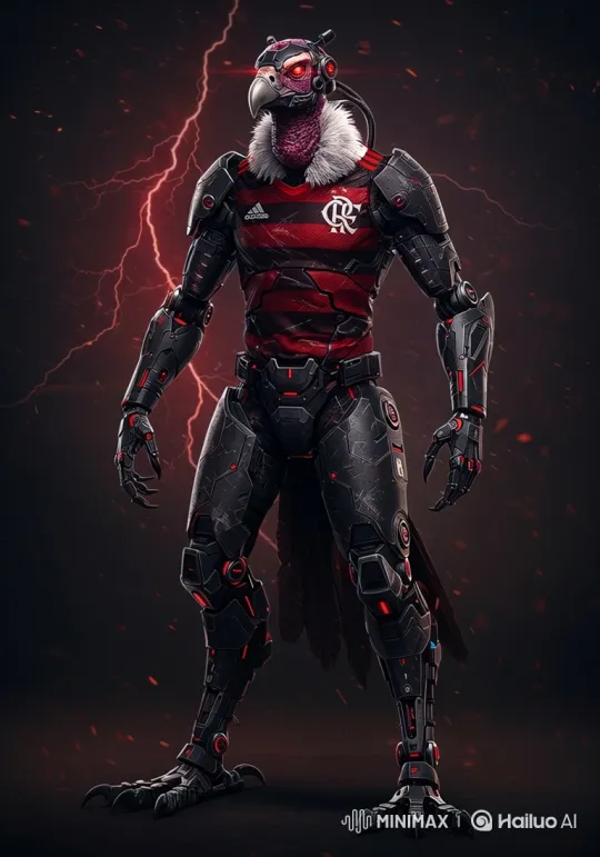 Vulture-Headed Cyborg in Dark, Dramatic Setting – AI Generated Video | Hailuo AI