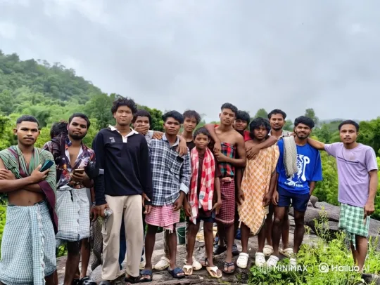 Young Group on Rock Amidst Expansive Forest Panorama – AI Generated Video | Hailuo AI