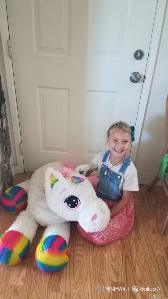 Girl's Toy Unicorn Comes to Life, Casts Magical Glow – AI Generated Video | Hailuo AI