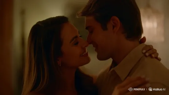 Intimate Couple's Tender Kiss in Soft Light – AI Generated Video | Hailuo AI