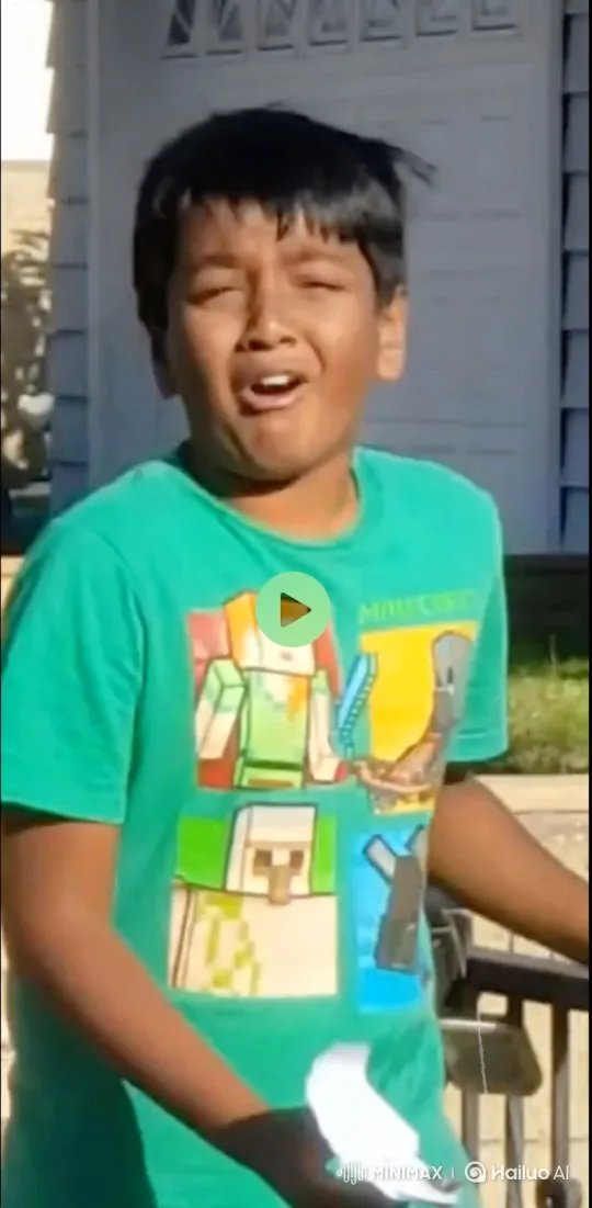 Boy Dramatically Reacts to Losing Minecraft Game – AI Generated Video | Hailuo AI