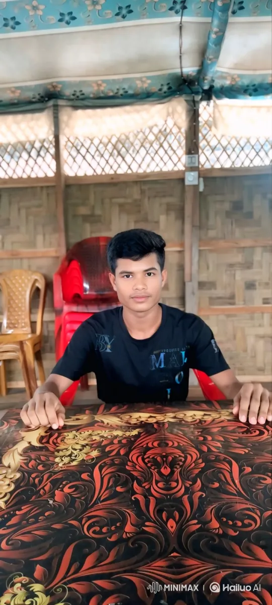 Young Man's Subtle Smile at a Bamboo Setting – AI Generated Video | Hailuo AI