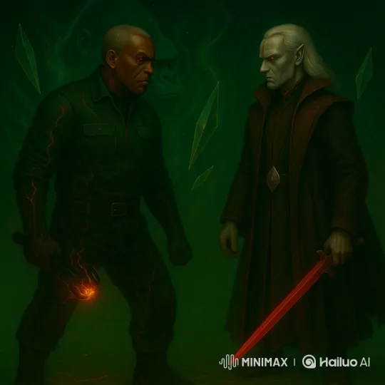 Epic Standoff: Sound vs. Anti-Sound in Dark Arena – AI Generated Video | Hailuo AI