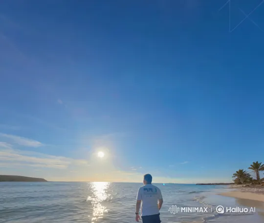 Tranquil Beach Sunset: A Serene Transformation – AI Generated Video | Hailuo AI
